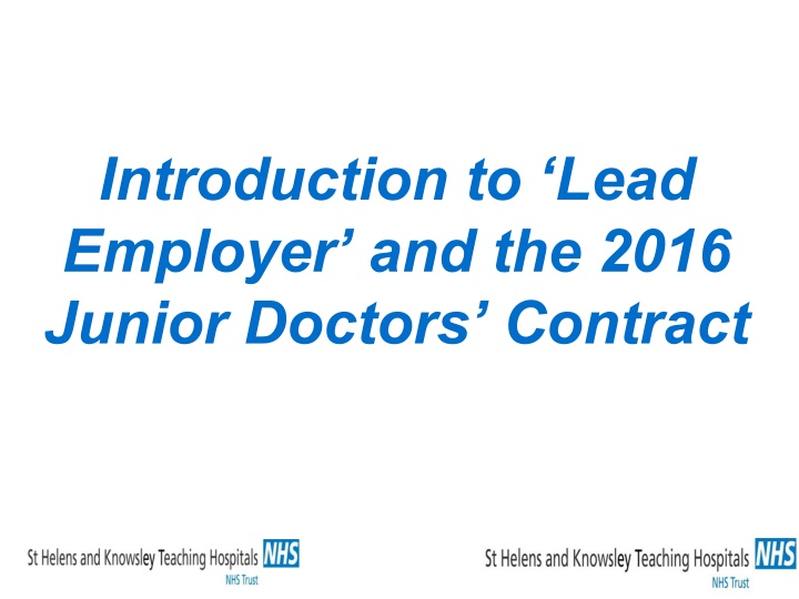 introduction to lead employer and the 2016 junior