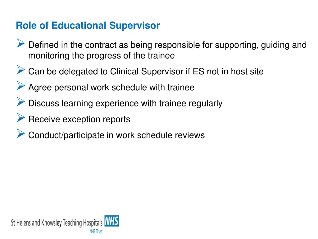 role of educational supervisor defined