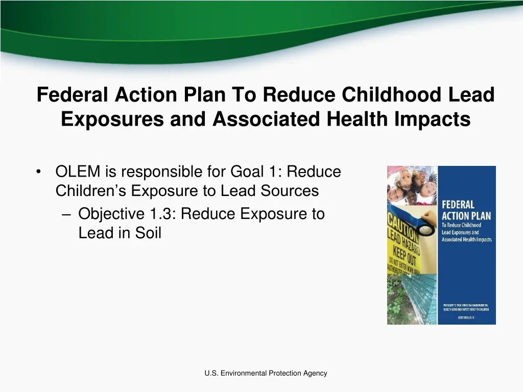 federal action plan to reduce childhood lead