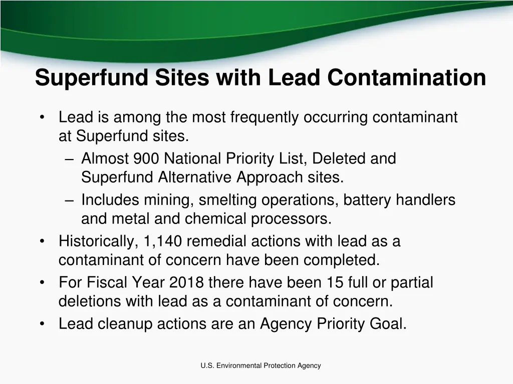 superfund sites with lead contamination