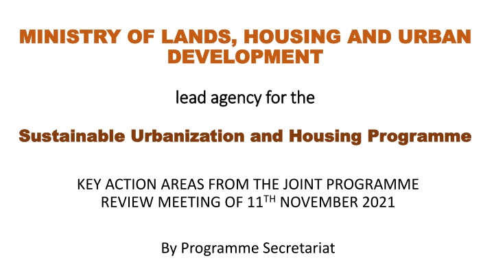 ministry of lands housing and urban ministry