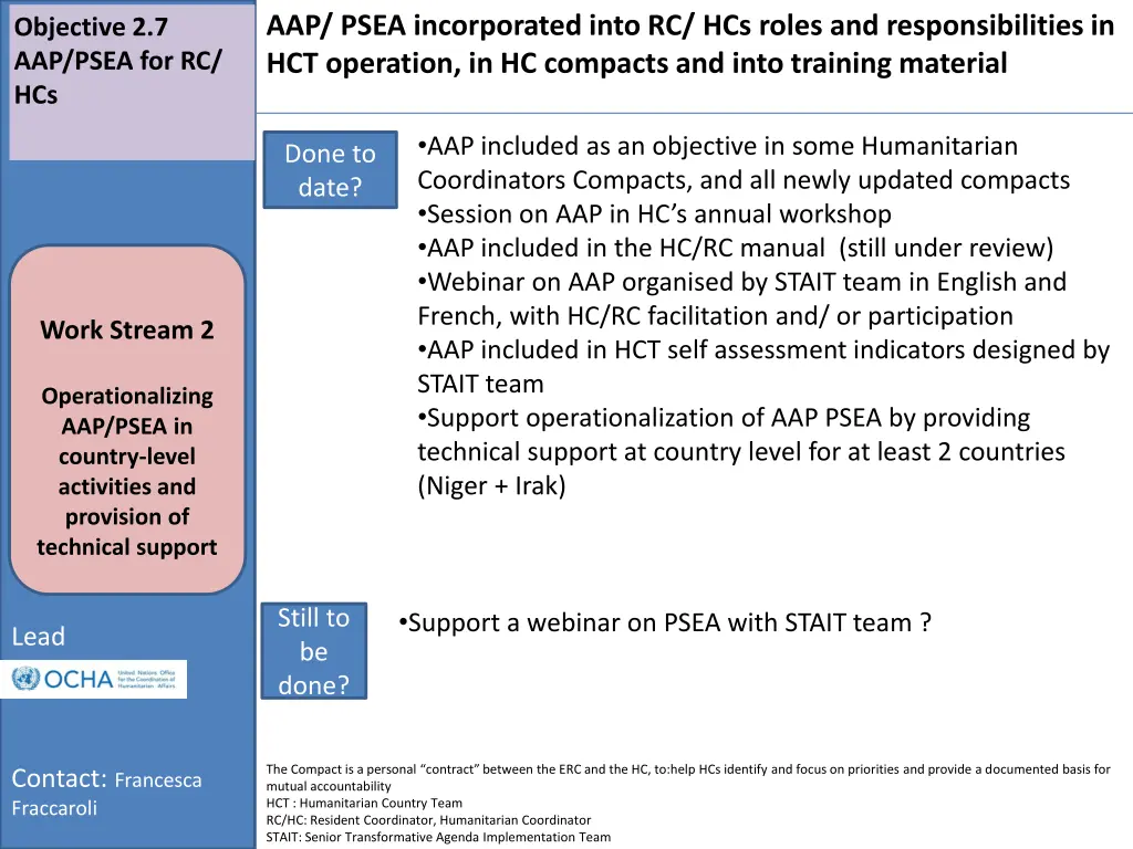 aap psea incorporated into rc hcs roles