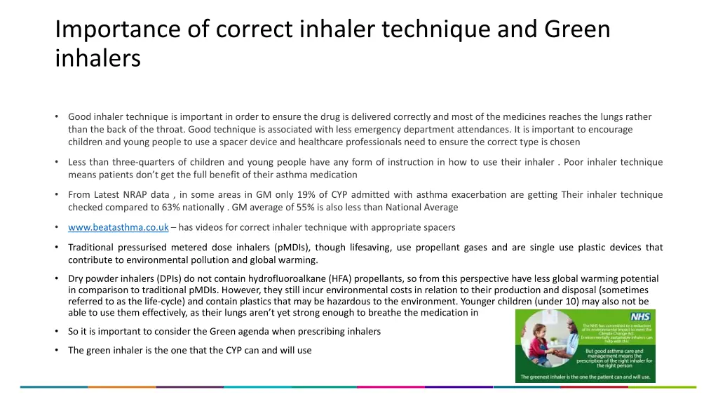 importance of correct inhaler technique and green