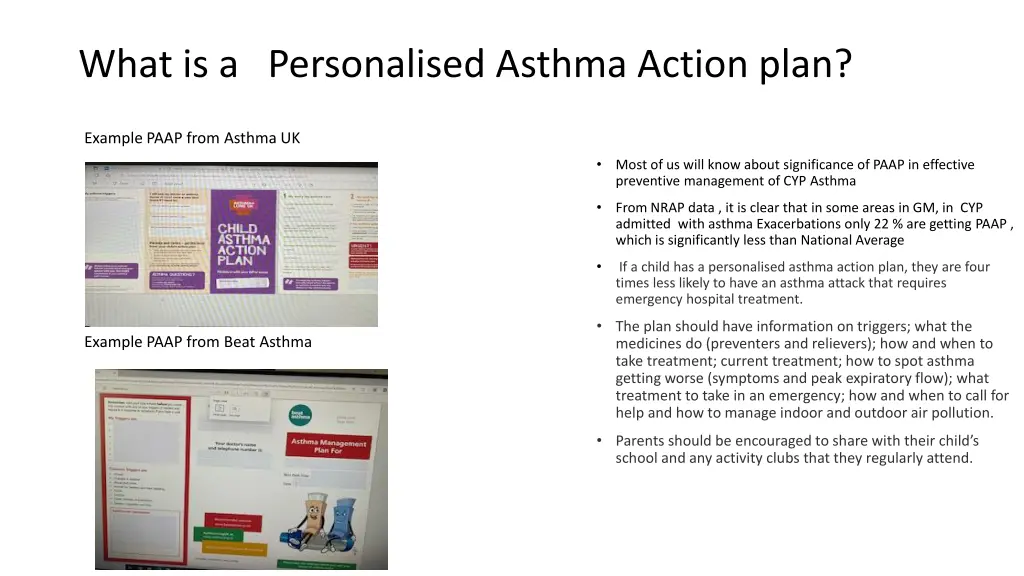 what is a personalised asthma action plan