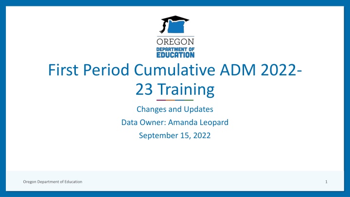 first period cumulative adm 2022 23 training