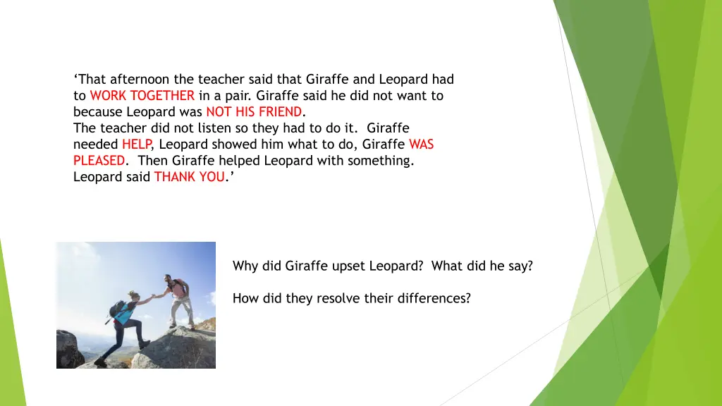 that afternoon the teacher said that giraffe