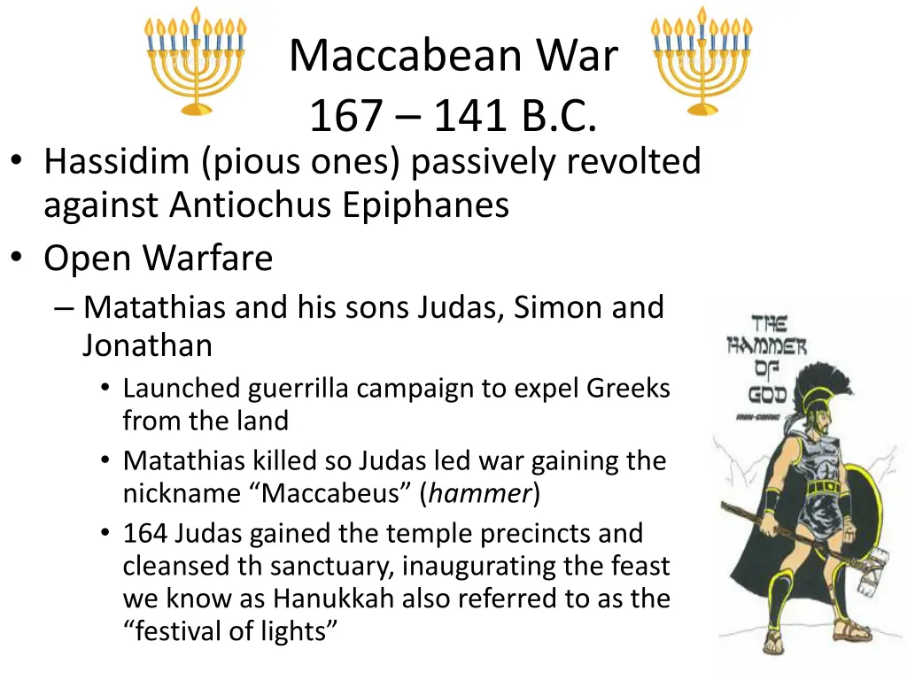 maccabean war 167 141 b c