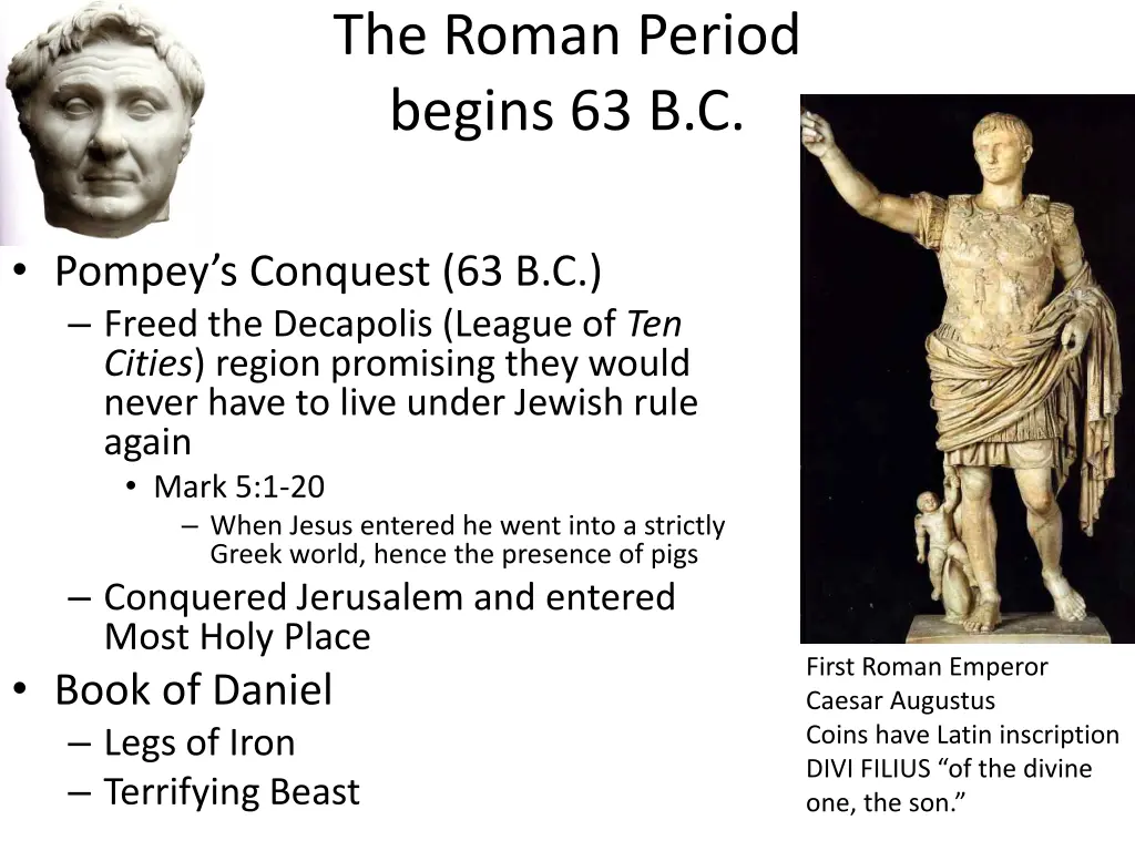 the roman period begins 63 b c