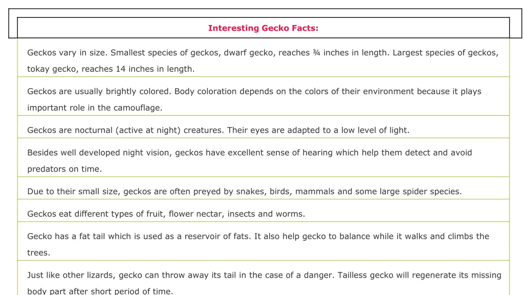 interesting gecko facts