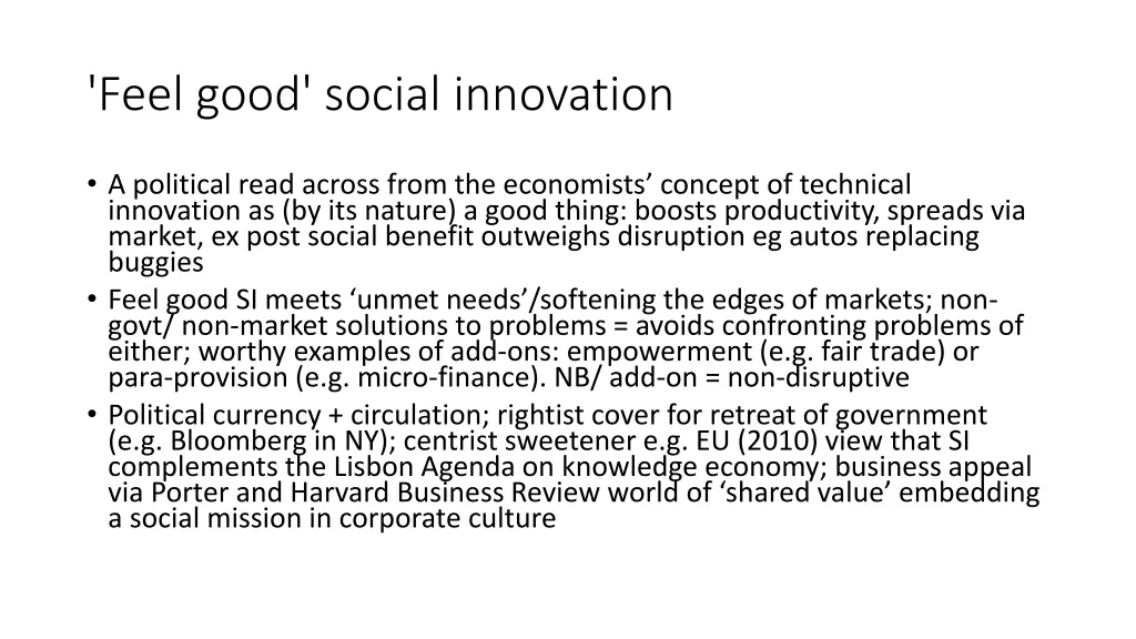 feel good social innovation