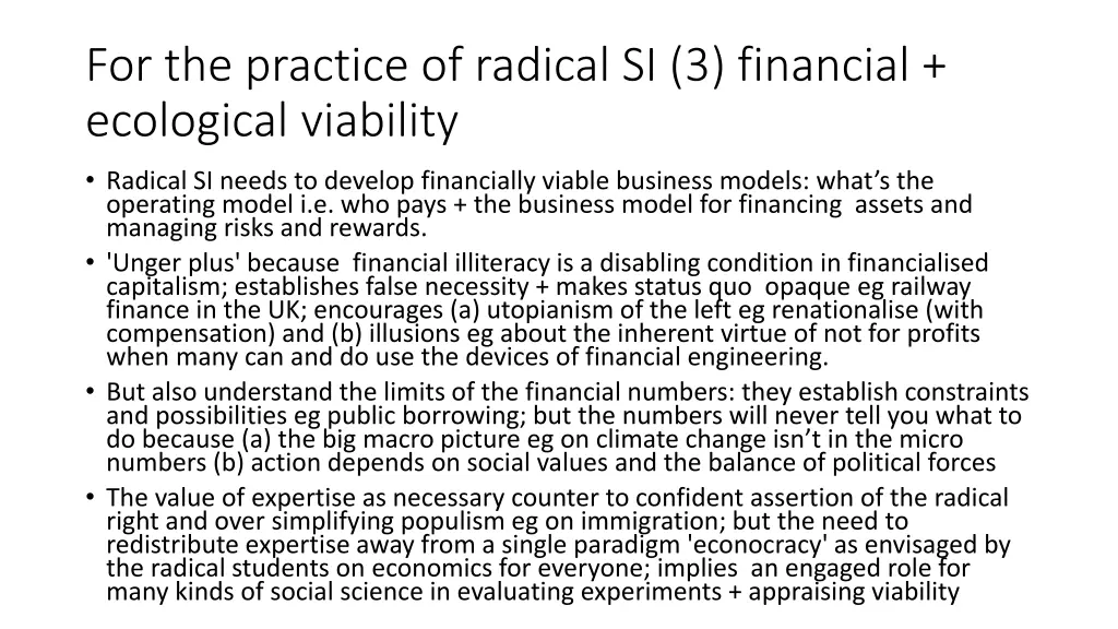 for the practice of radical si 3 financial