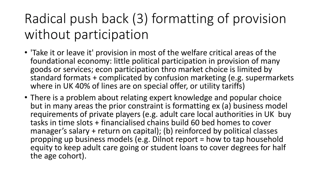 radical push back 3 formatting of provision