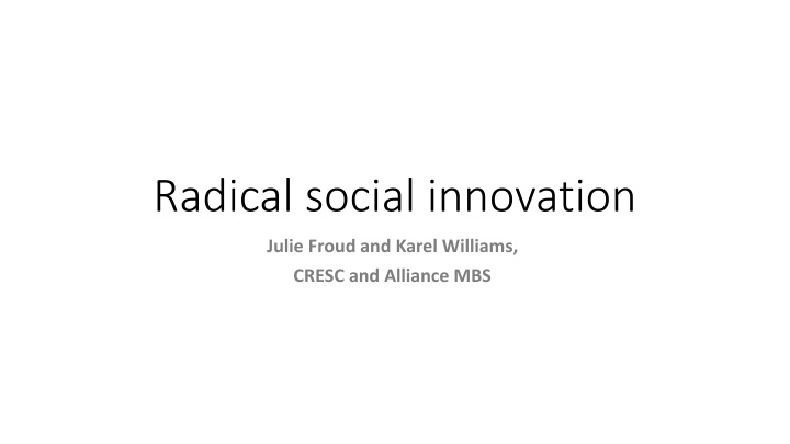 radical social innovation