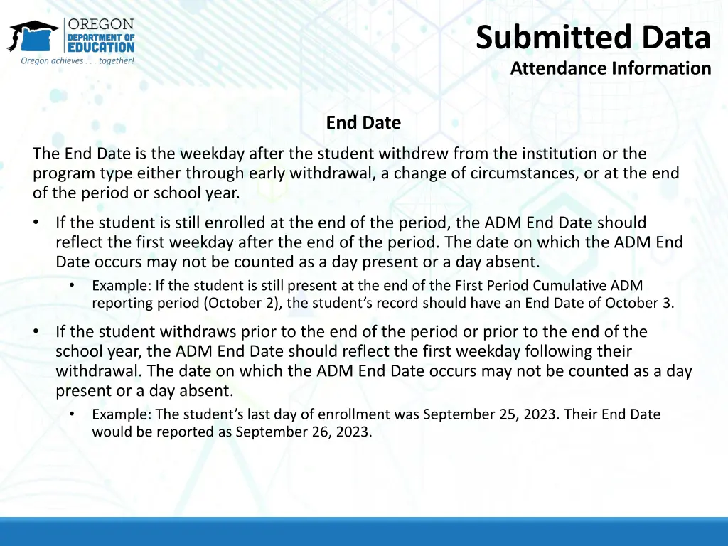 submitted data attendance information 2