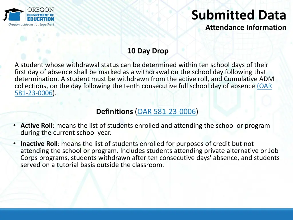 submitted data attendance information 3