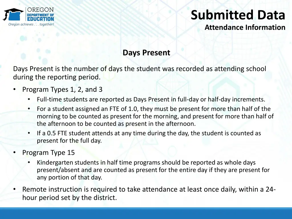 submitted data attendance information 9