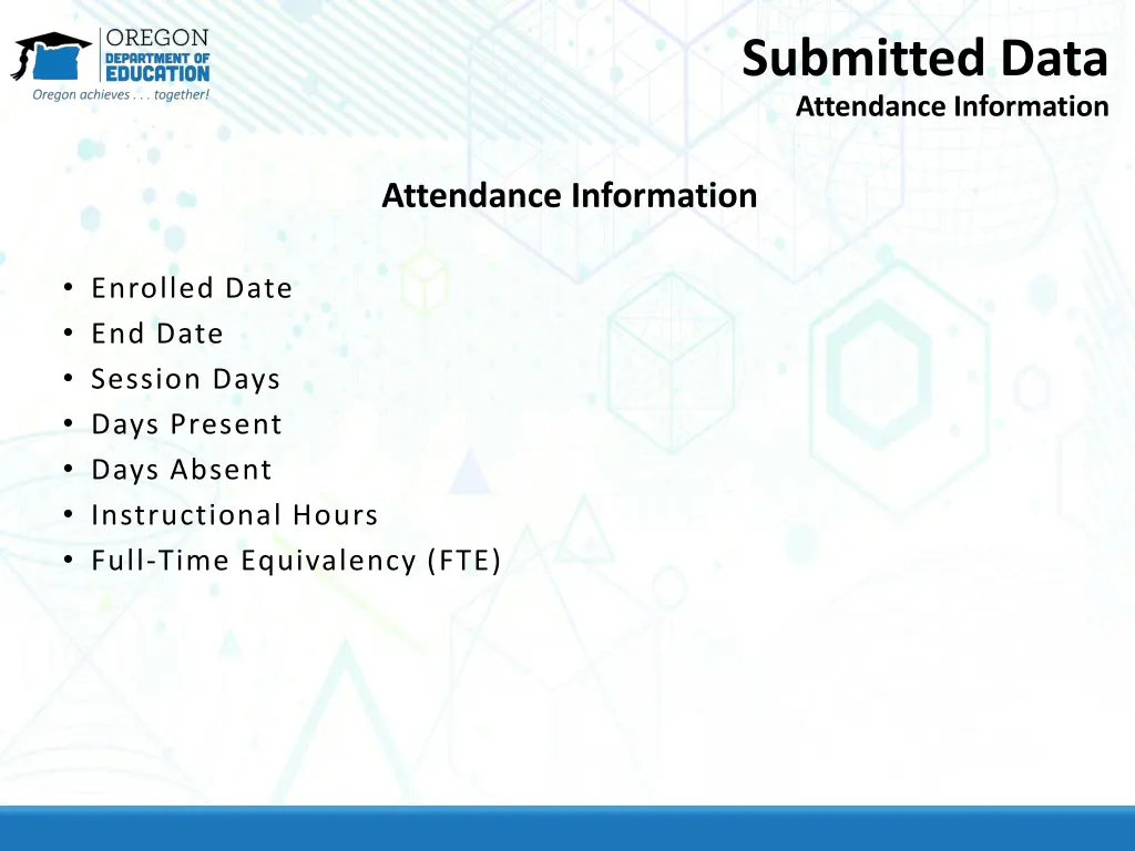 submitted data attendance information