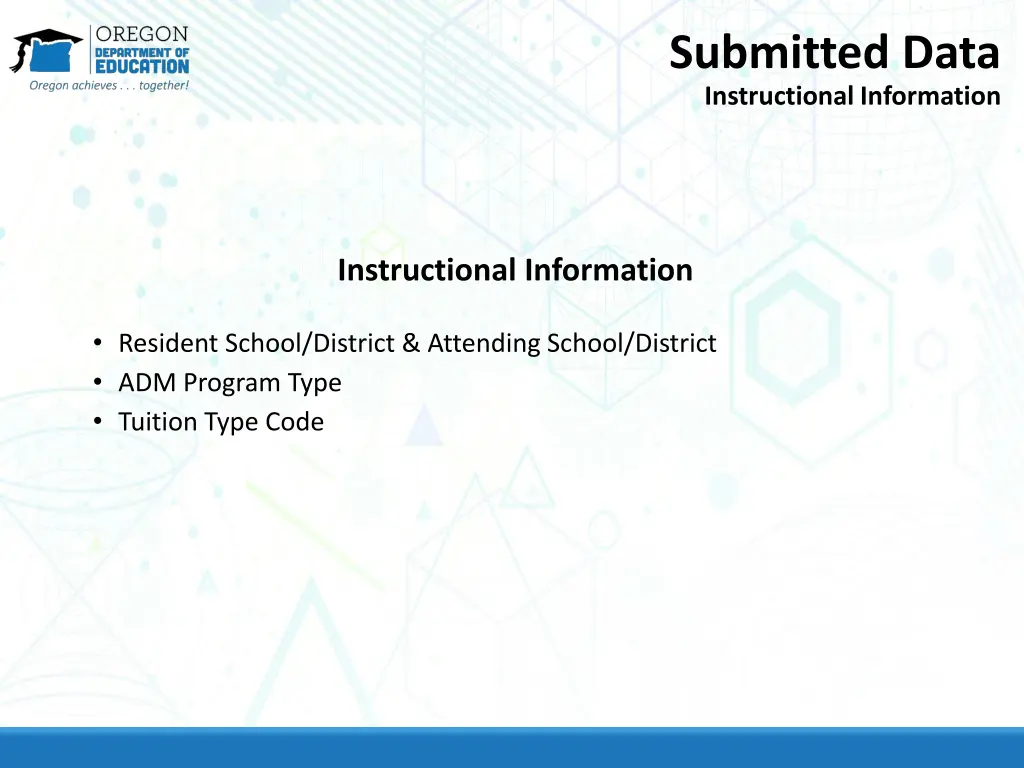 submitted data instructional information