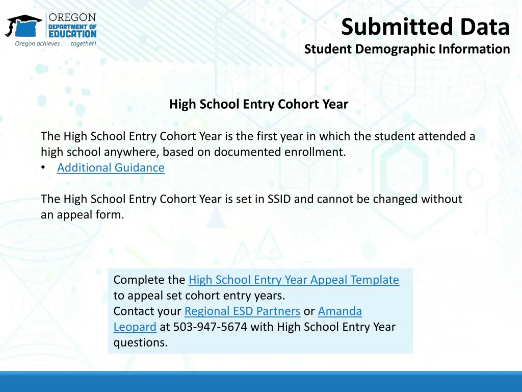 submitted data student demographic information 10