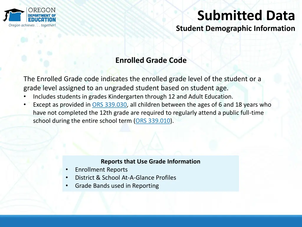 submitted data student demographic information 11