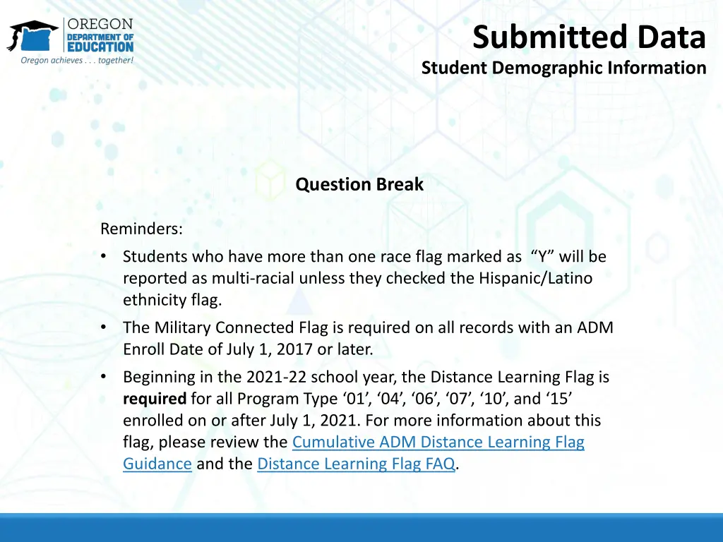 submitted data student demographic information 12