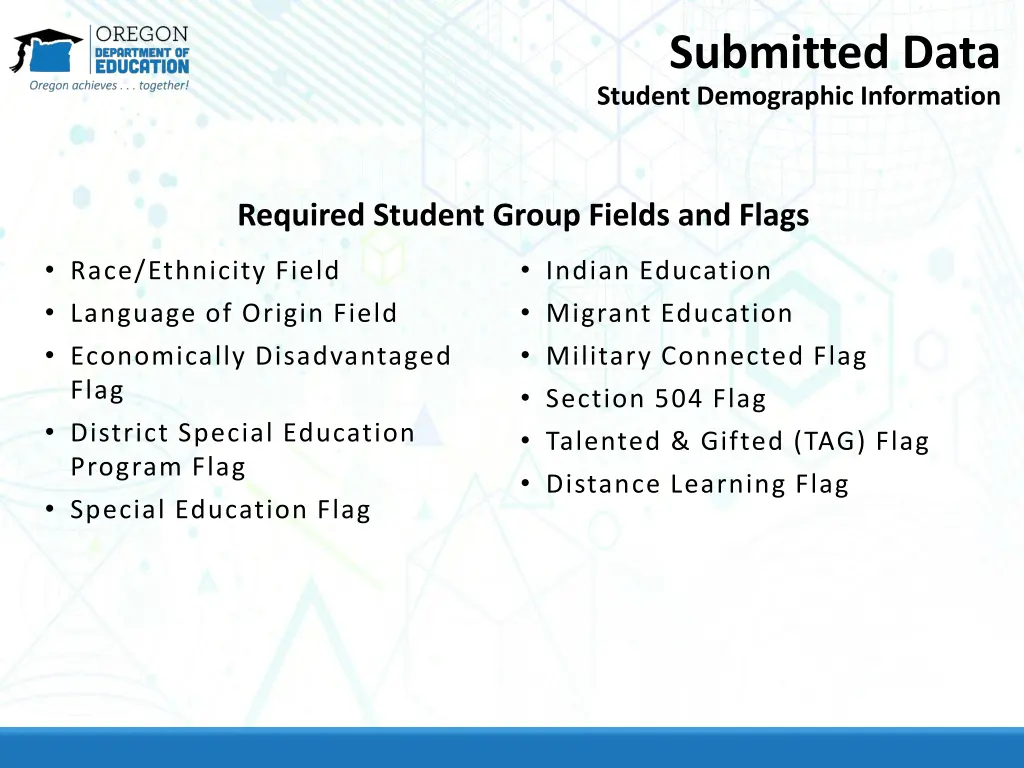 submitted data student demographic information 2