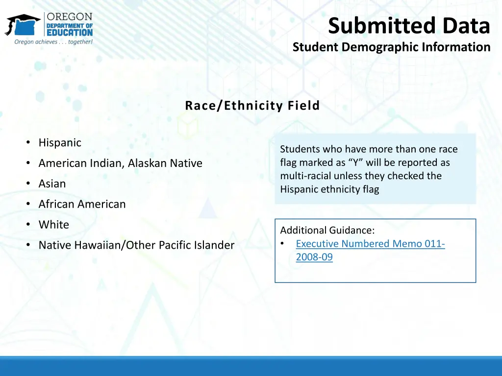 submitted data student demographic information 3