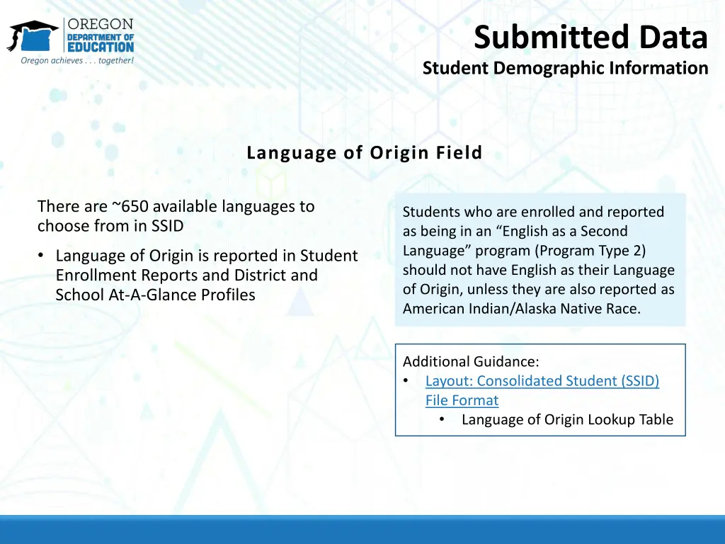 submitted data student demographic information 4