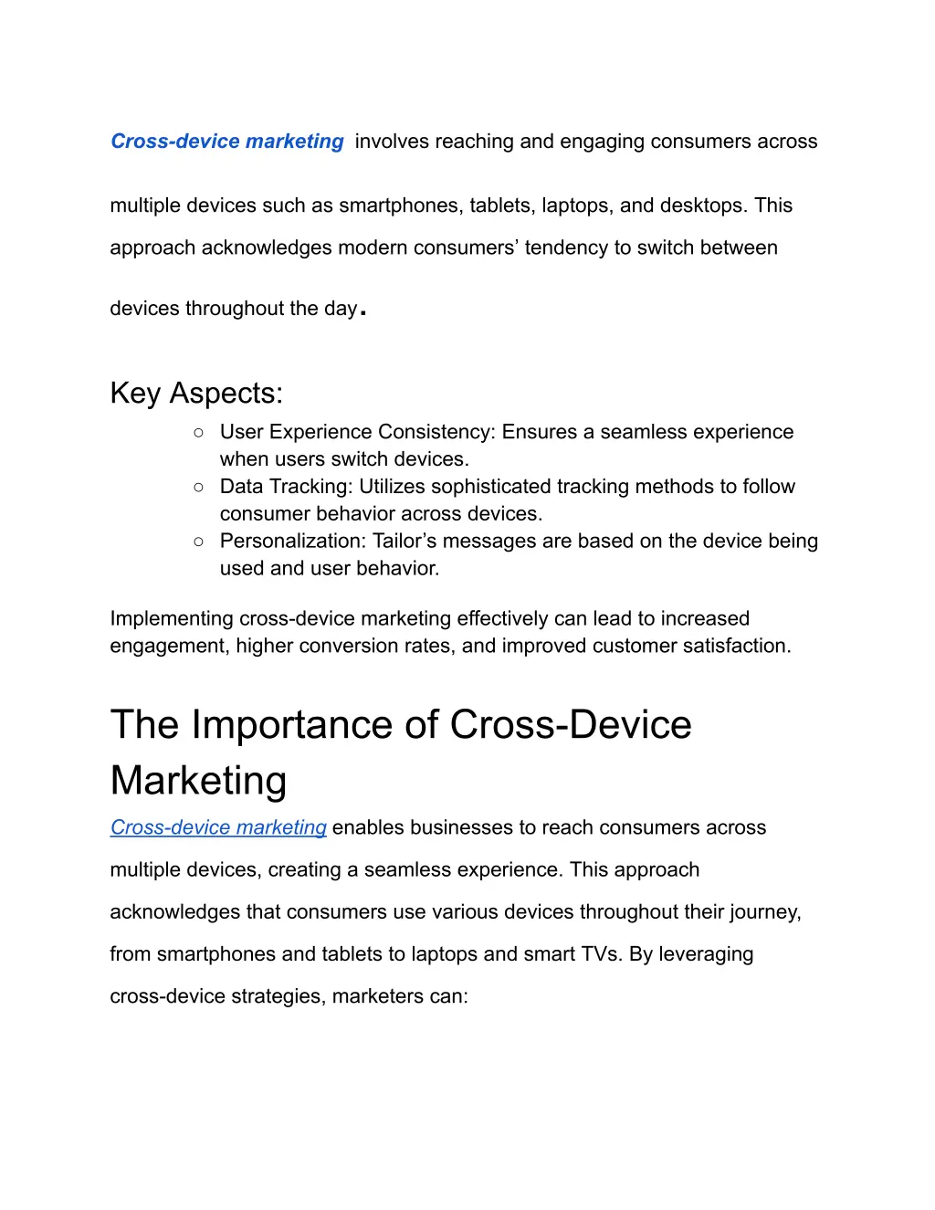 cross device marketing involves reaching