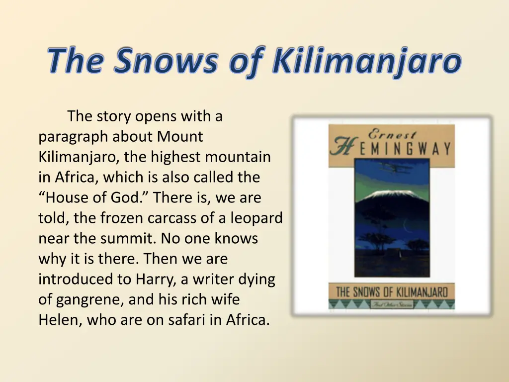 the snows of kilimanjaro