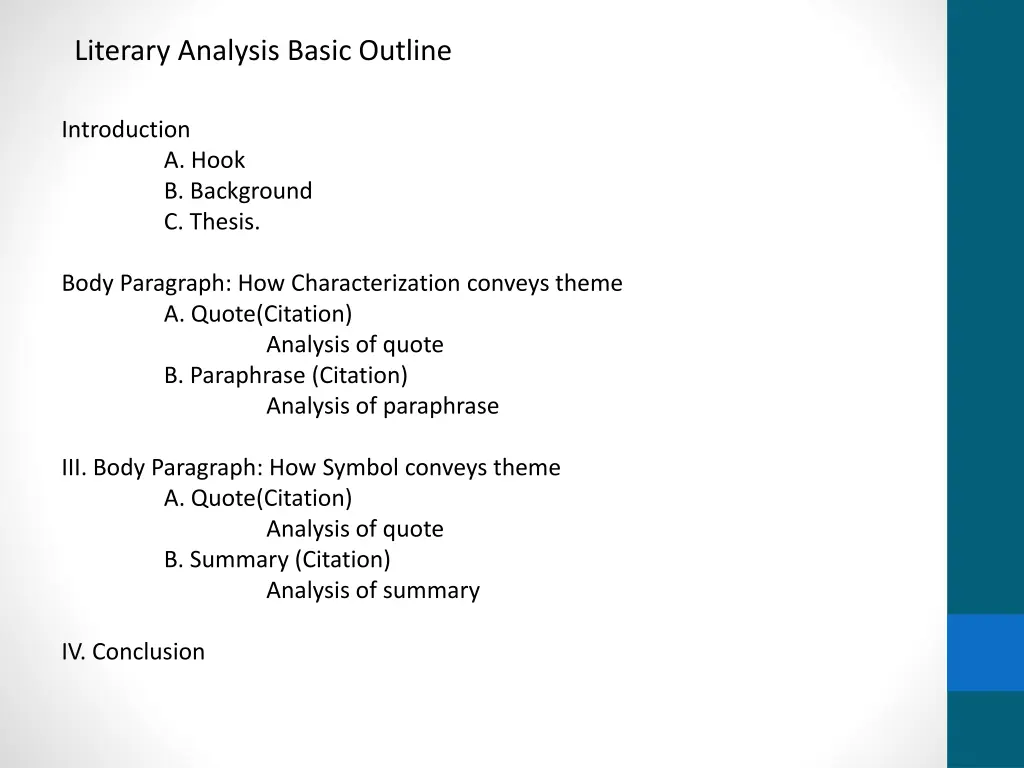 literary analysis basic outline