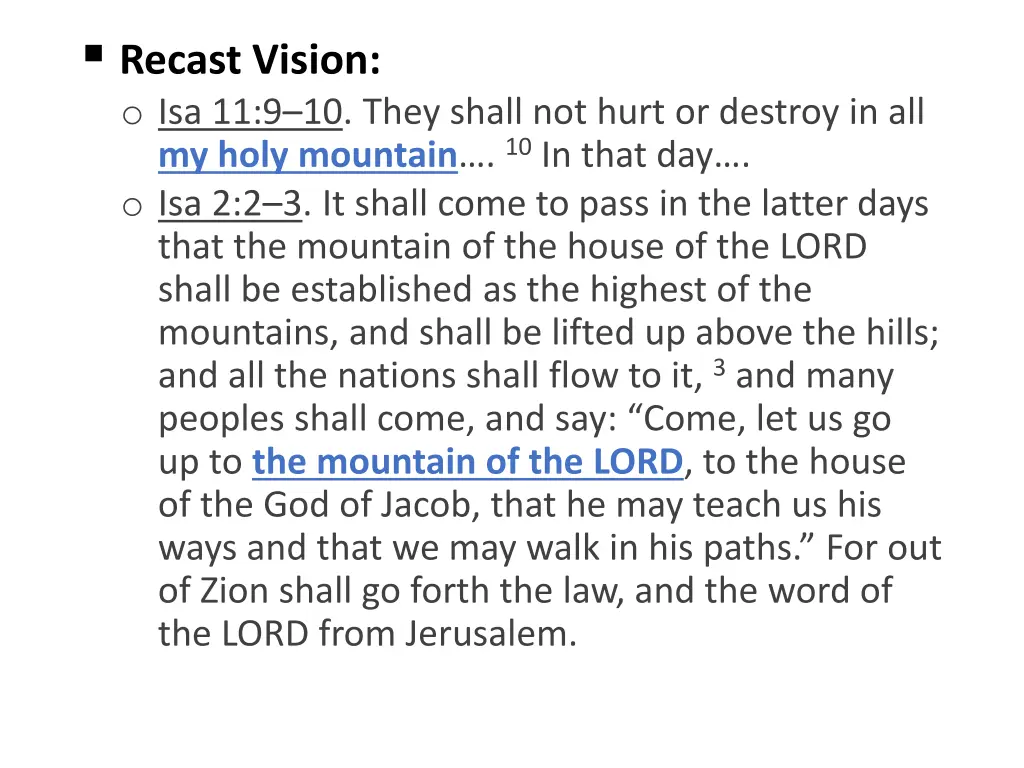 recast vision o isa 11 9 10 they shall not hurt