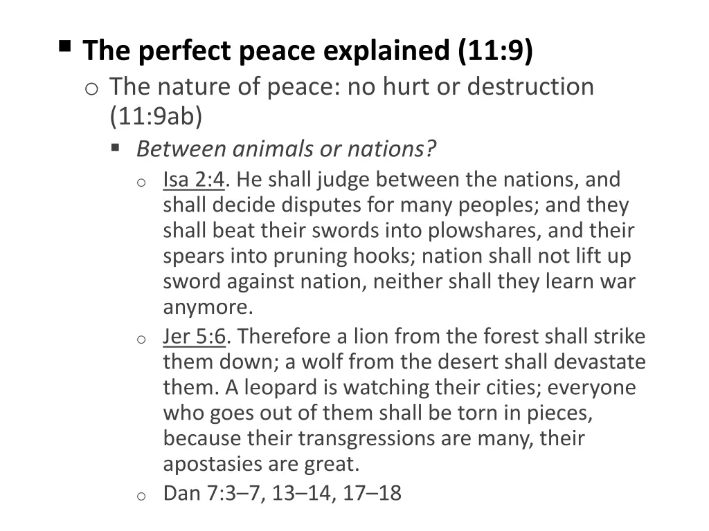 the perfect peace explained 11 9 o the nature