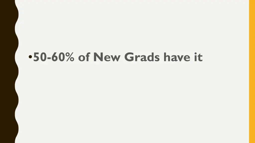 50 60 of new grads have it