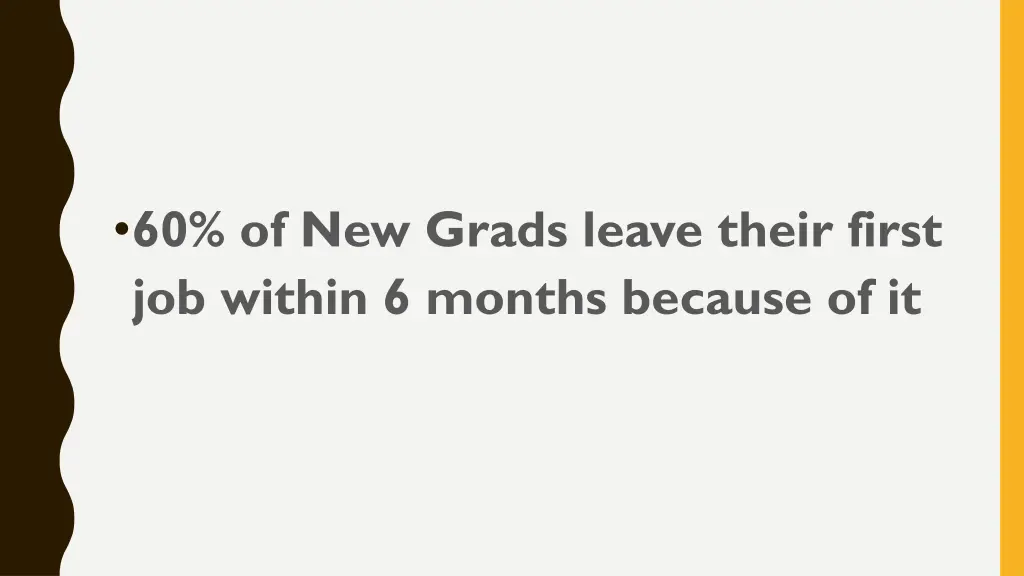 60 of new grads leave their first job within