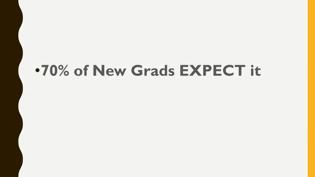 70 of new grads expect it