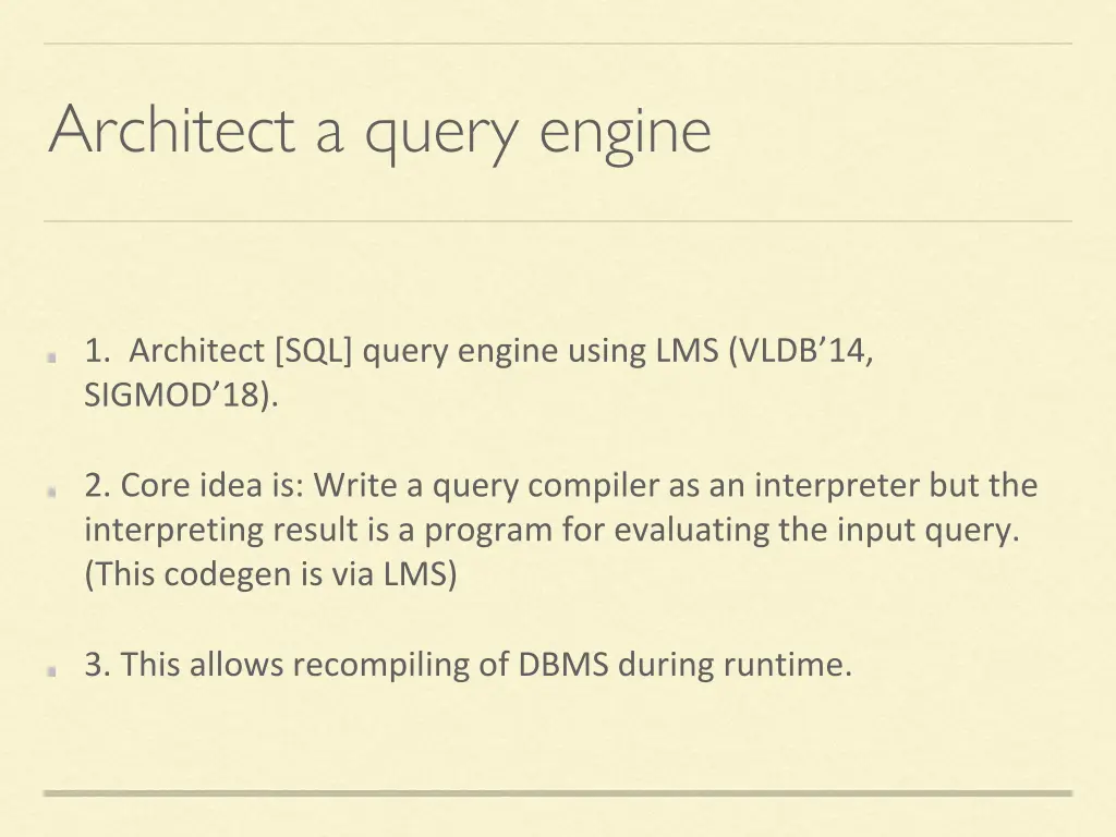 architect a query engine