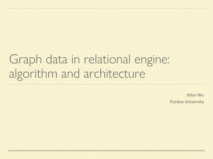 graph data in relational engine algorithm