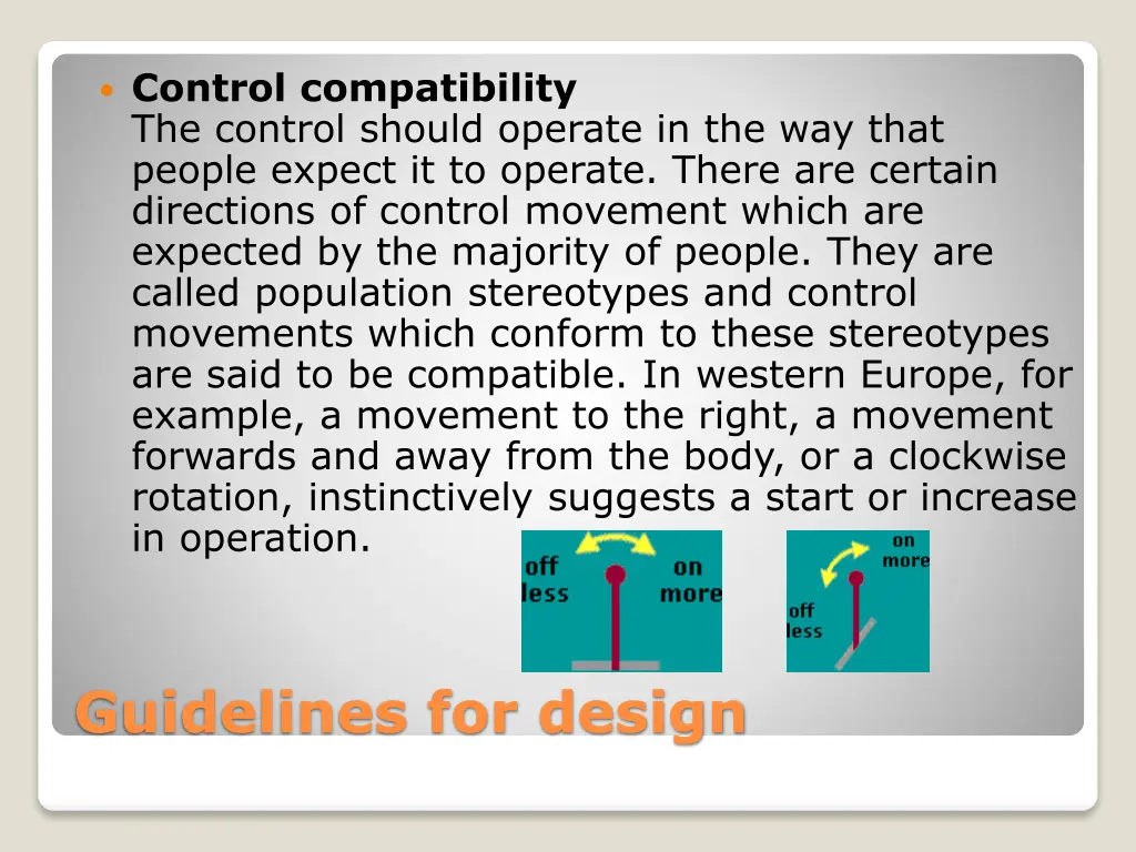 control compatibility the control should operate