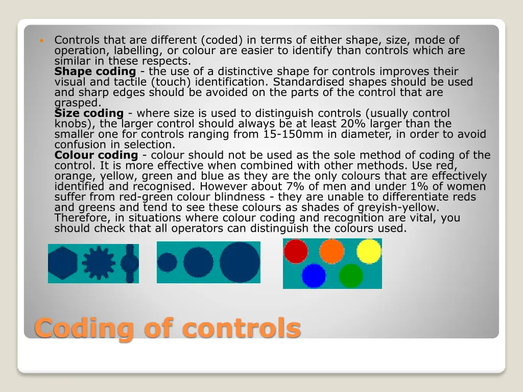 controls that are different coded in terms