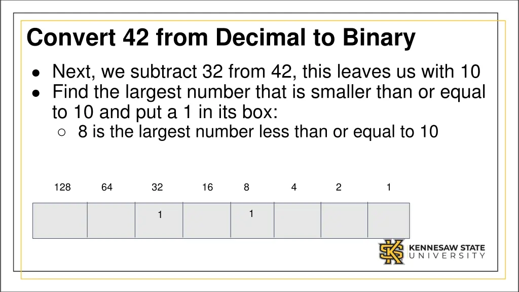 convert 42 from decimal to binary 1