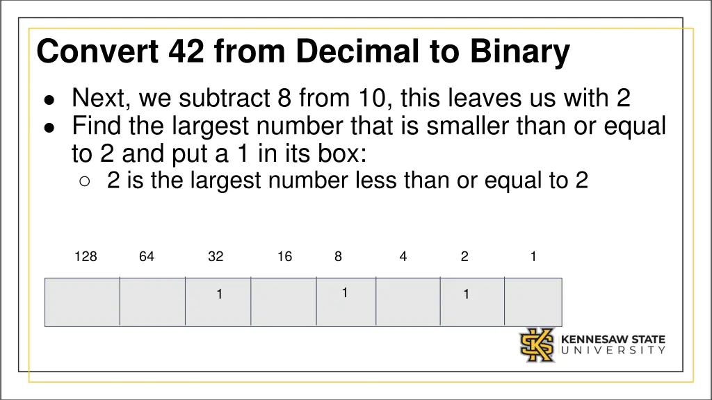 convert 42 from decimal to binary 2