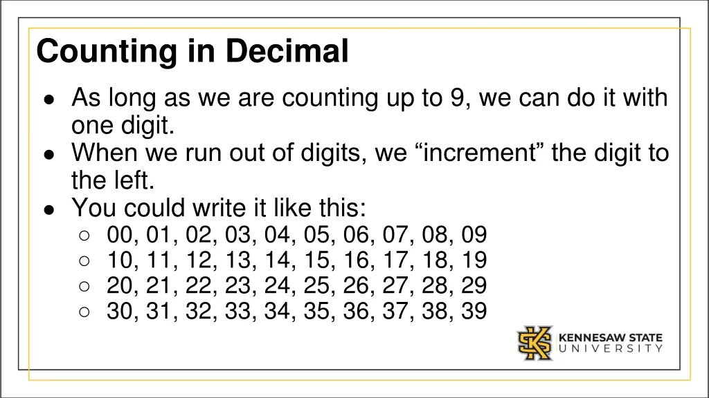 counting in decimal