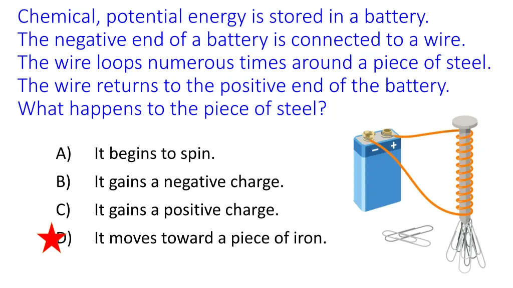 chemical potential energy is stored in a battery