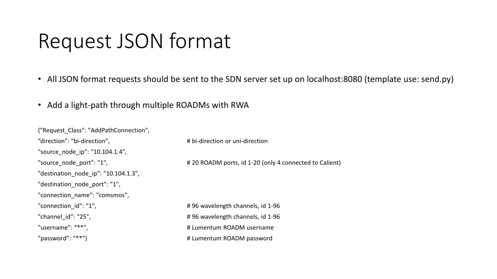 request json format