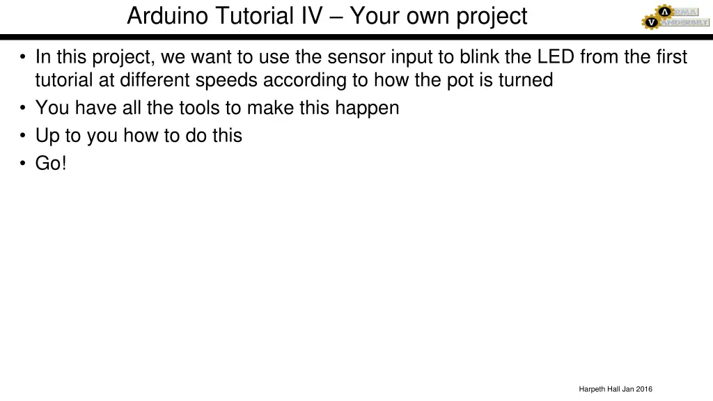 arduino tutorial iv your own project