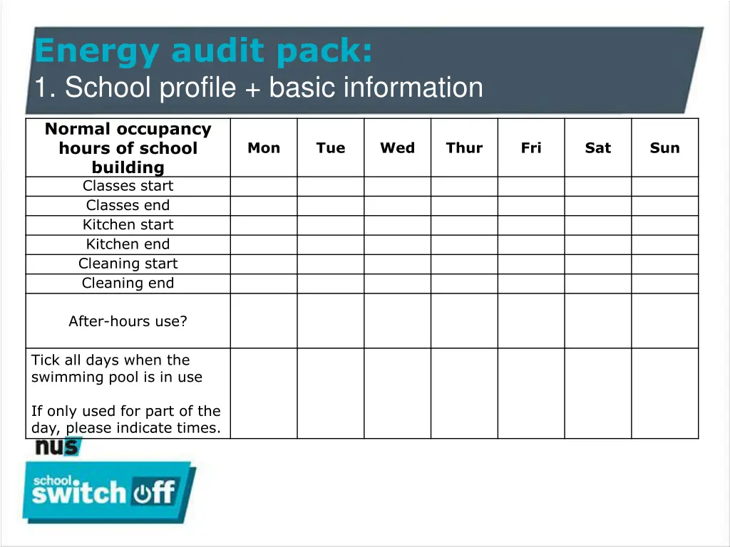 energy audit pack 1 school profile basic