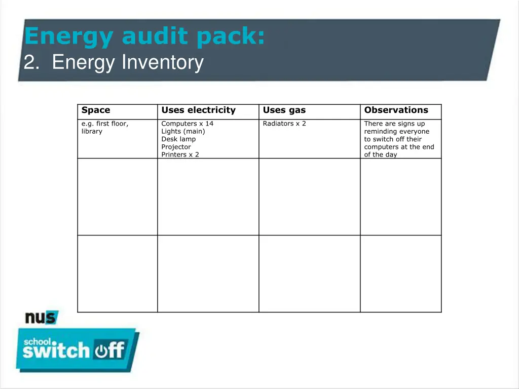 energy audit pack 2 energy inventory