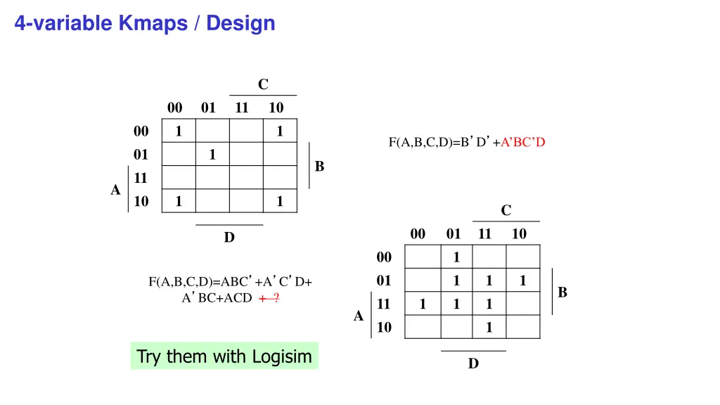 4 variable kmaps design 1