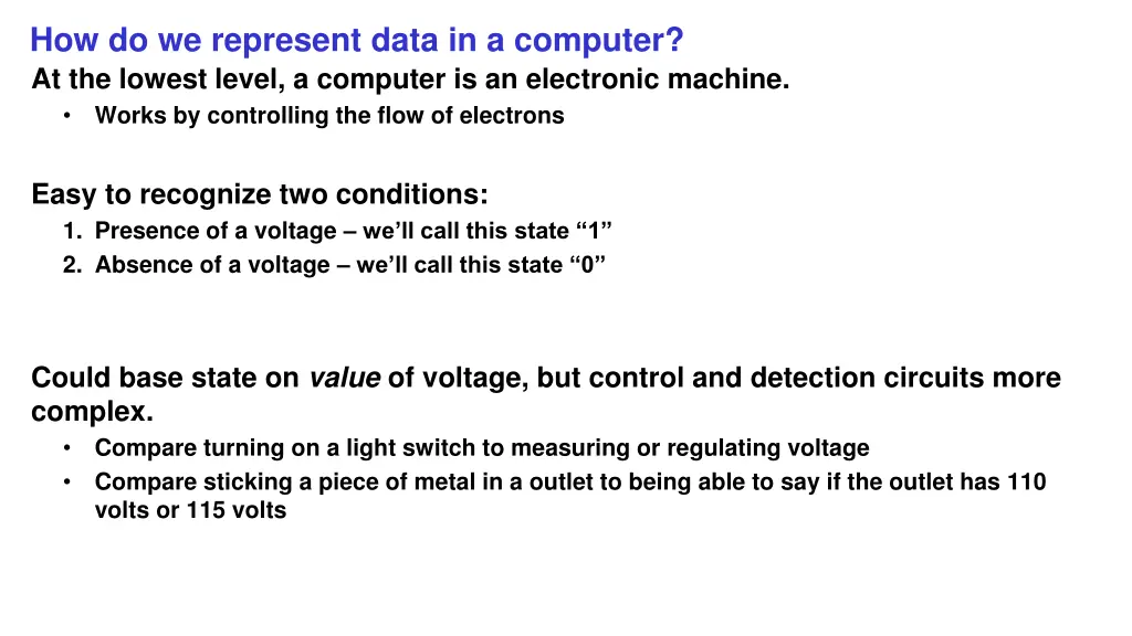 how do we represent data in a computer